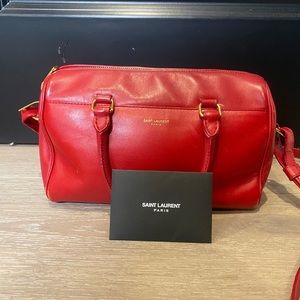Yves Saint Laurent Classic Duffle Bag/Red with authentic card